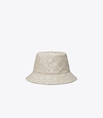 Monogram Motif Raffia-effect Bucket Hat in Natural/beige