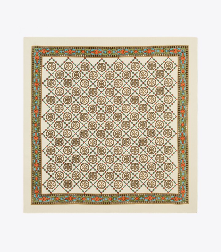Buy Tory Burch T Monogram Double-Sided Silk Square Scarf