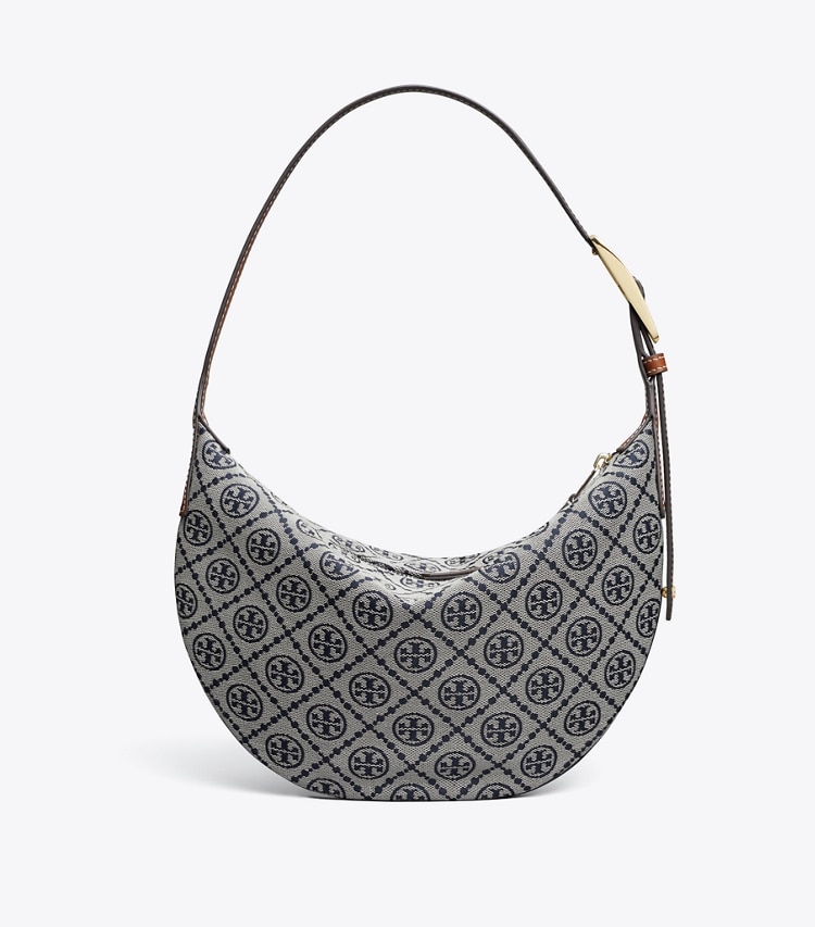 Tory Burch designer shoulder bags T Monogram Small Balloon Bag in Tory Navy back
