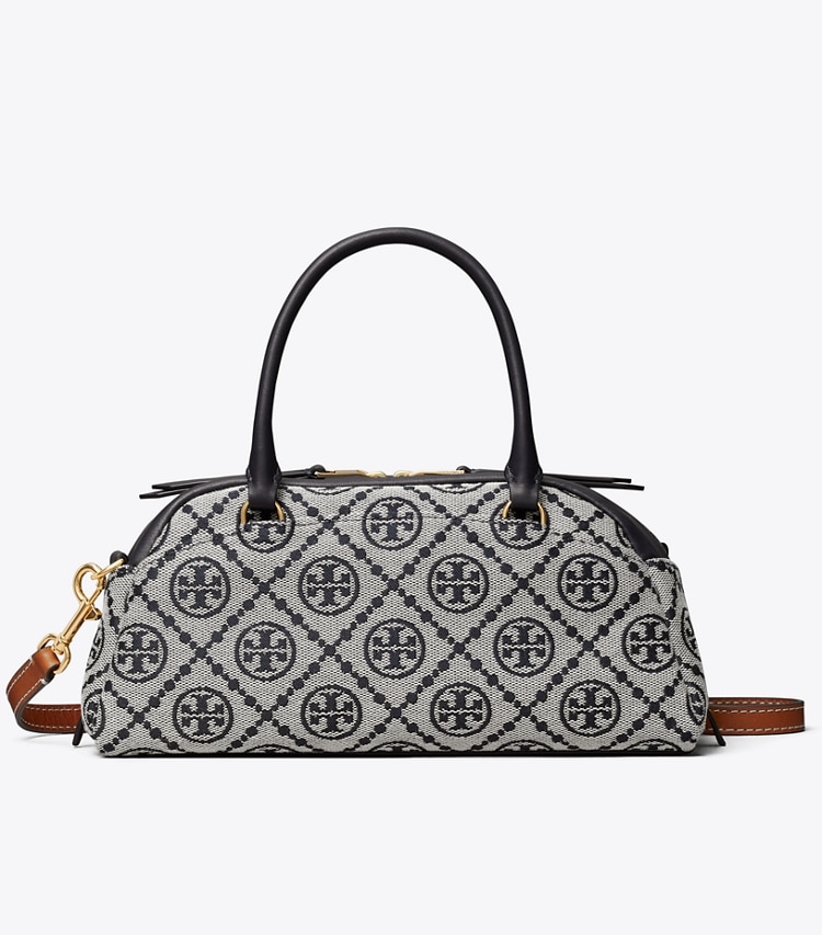 Tory Burch designer crossbody bags T Monogram Small Bowler in Tory Navy front