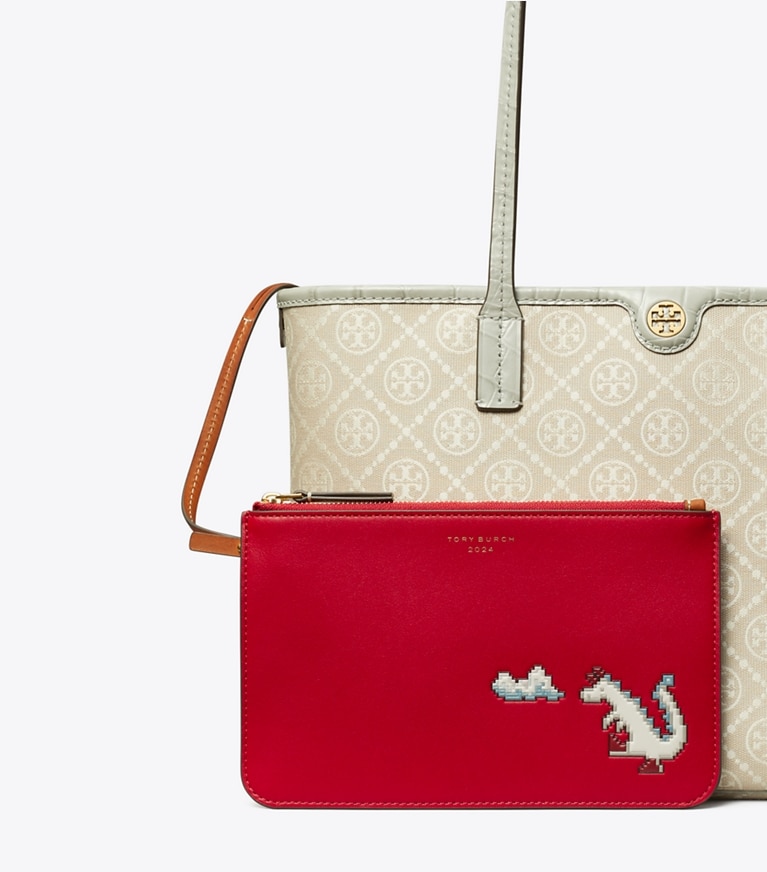Tory Burch designer tote bags T Monogram Small Cloud Zip Tote in Misty Cloud angle