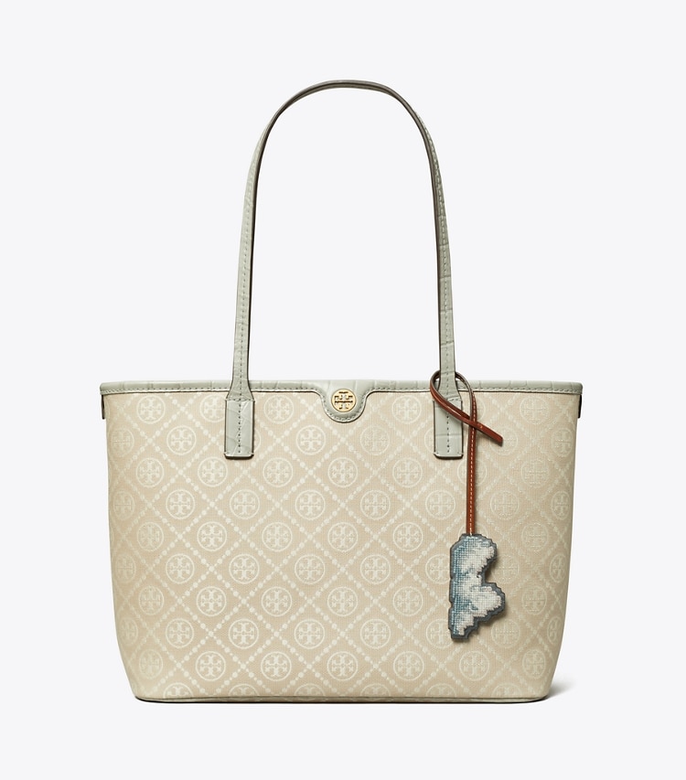 Tory Burch designer tote bags T Monogram Small Cloud Zip Tote in Misty Cloud front