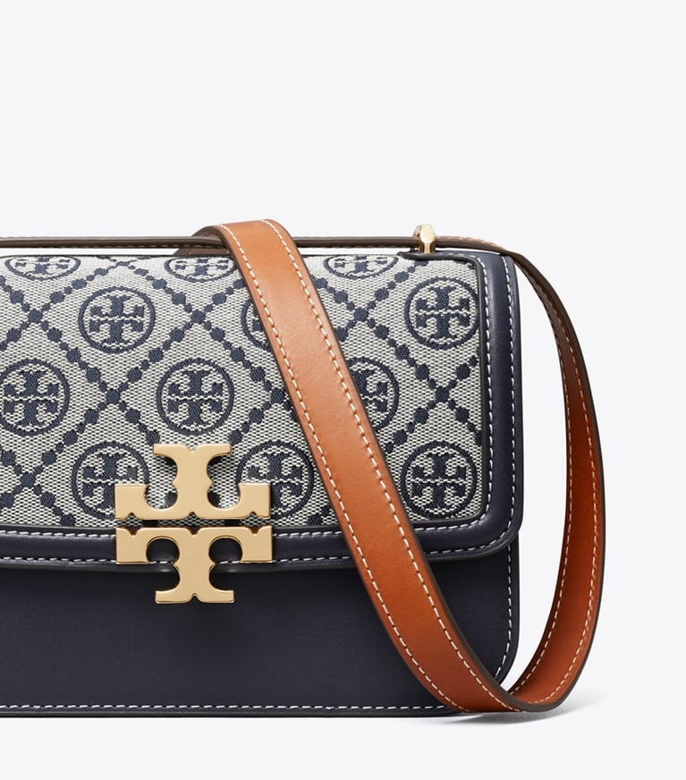 Tory Burch designer shoulder bags T Monogram Small Eleanor Bag in Tory Navy angle