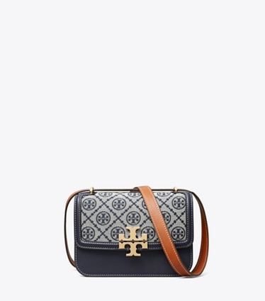 Tory Burch designer shoulder bags T Monogram Small Eleanor Bag in Tory Navy front