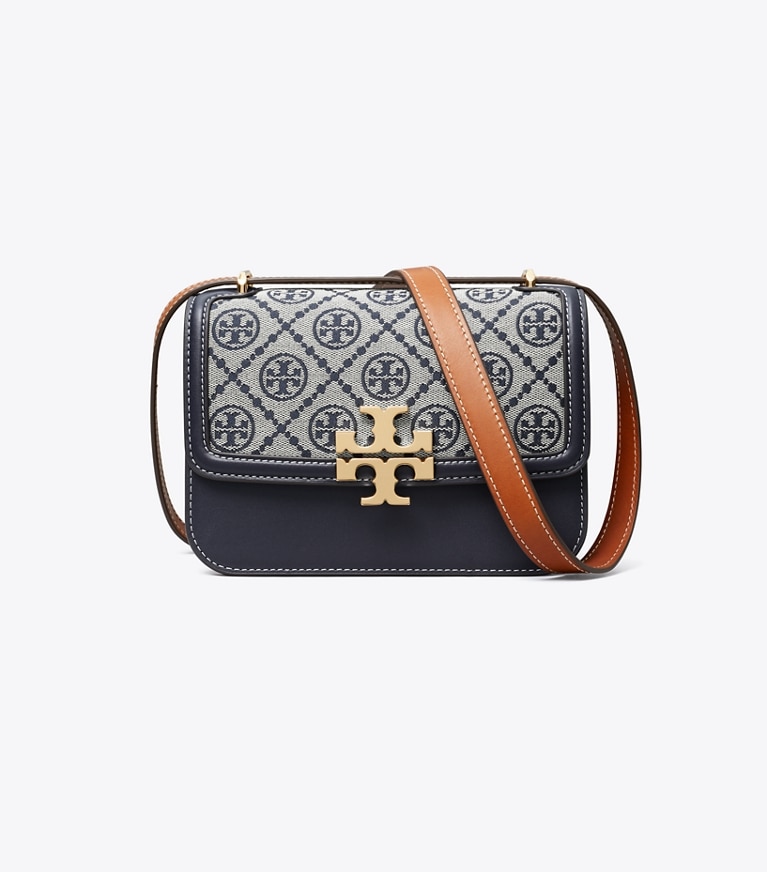 Tory Burch designer shoulder bags T Monogram Small Eleanor Bag in Tory Navy angle