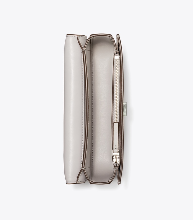 Tory Burch designer shoulder bags T Monogram Small Eleanor Rectangular Bag in Gray angle