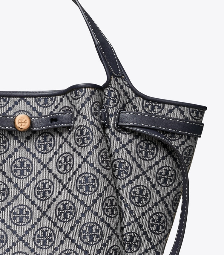 Tory Burch designer トートバッグ ロミー Tモノグラム スモール トートバッグ in TORY NAVY ディテール