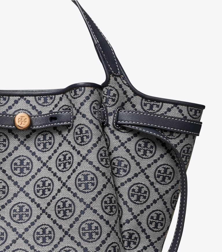 Tory Burch designer トートバッグ ロミー Tモノグラム スモール トートバッグ in TORY NAVY ディテール