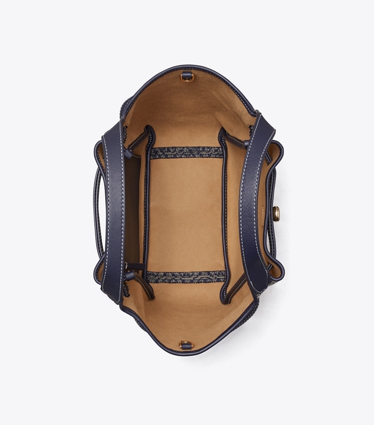Tory Burch designer トートバッグ ロミー Tモノグラム スモール トートバッグ in TORY NAVY オーバーヘッド