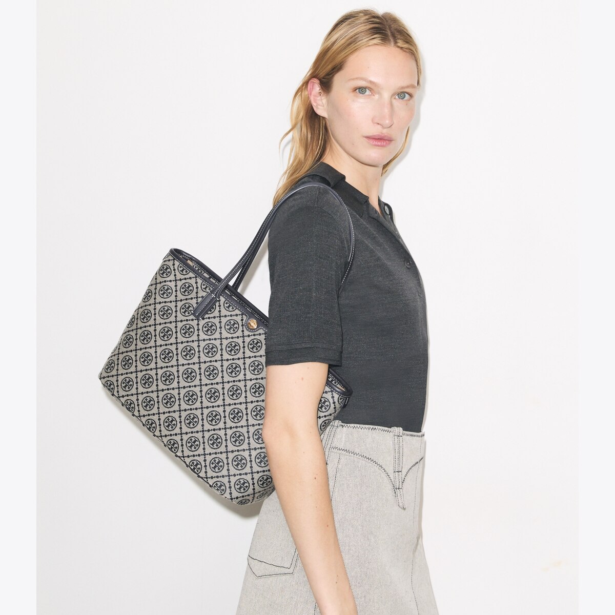 T Monogram Small Zip Tote: Women's Handbags | Tote Bags | Tory