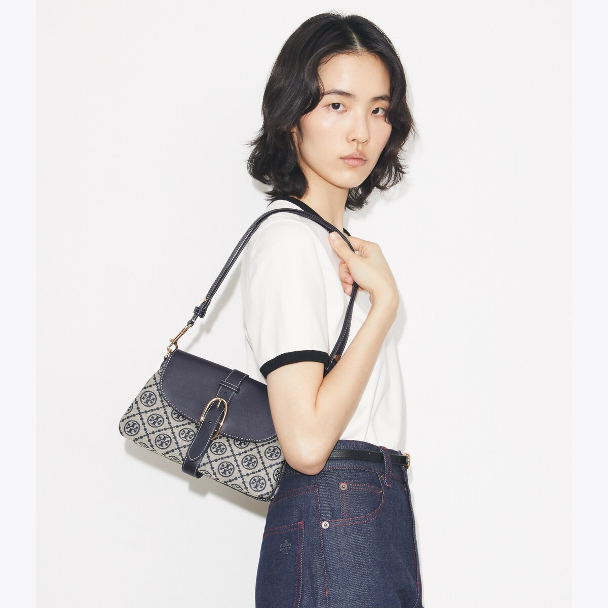 T Monogram Soft Small Shoulder Bag: Women's Designer Shoulder Bags