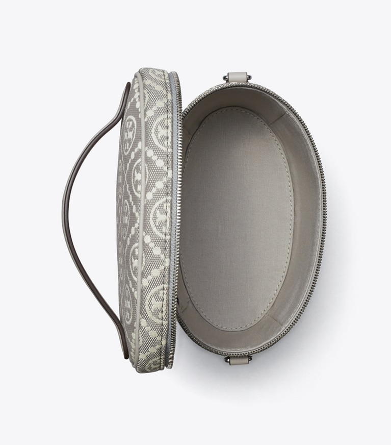 Tory Burch designer mini bags T Monogram Soft Vanity Case in Gray angle