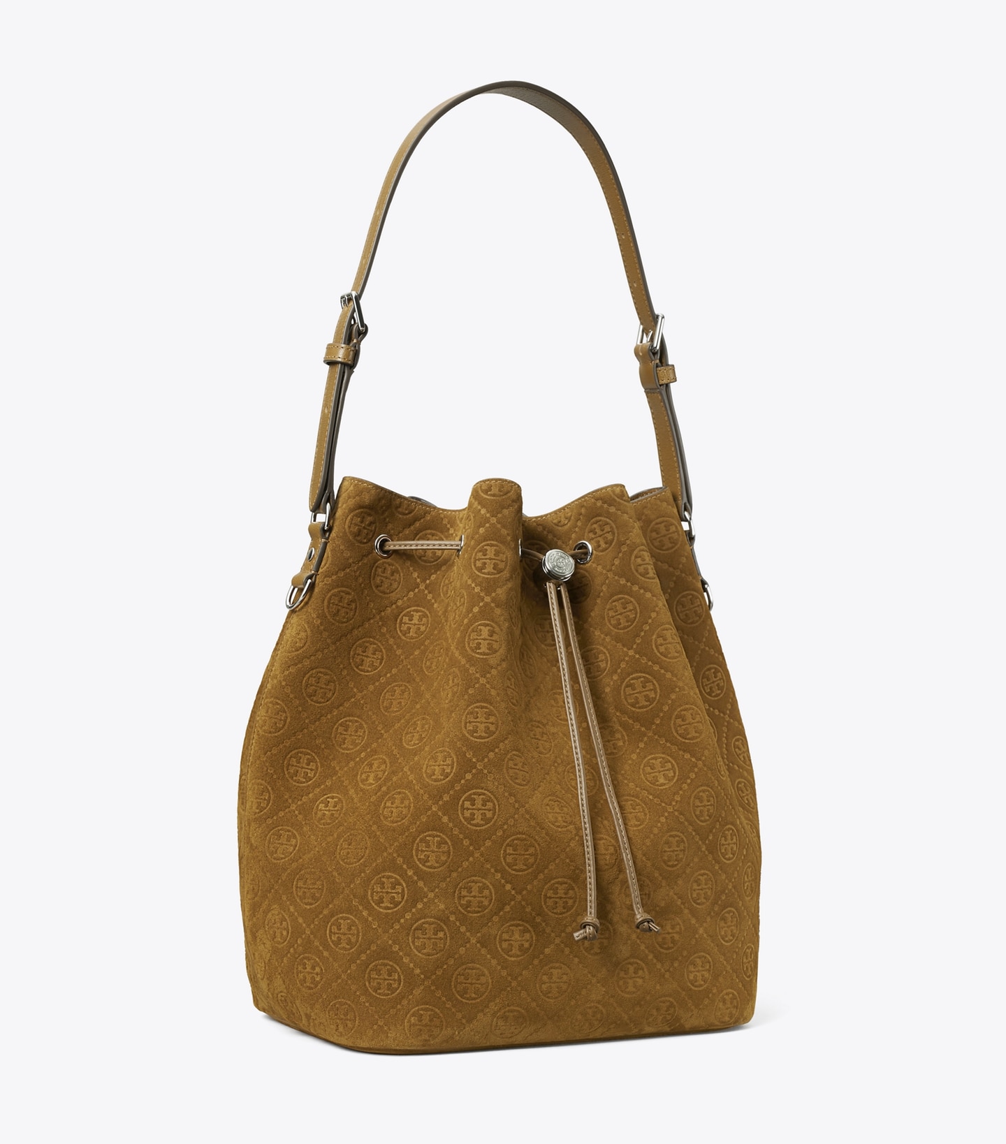 T Monogram Suede Oversized Bucket Bag