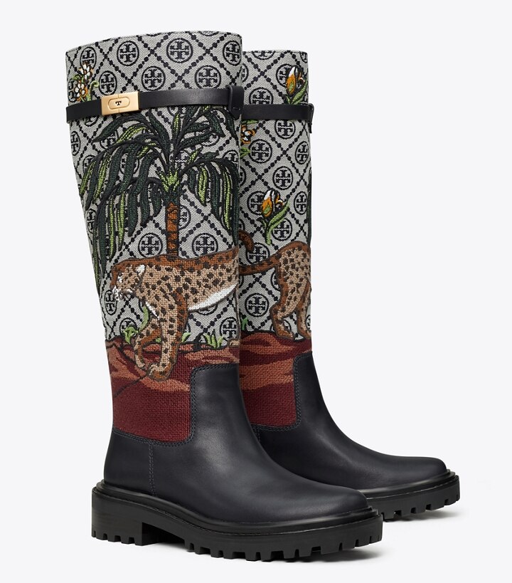 T Monogram T Hardware Embroidered Boot: Women's Shoes | Boots | Tory Burch  UK