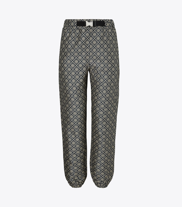 Tory Sport designer bottoms T Monogram Tech Jacquard Jogger in TORY NAVY T MONOGRAM SMALL SPORT front