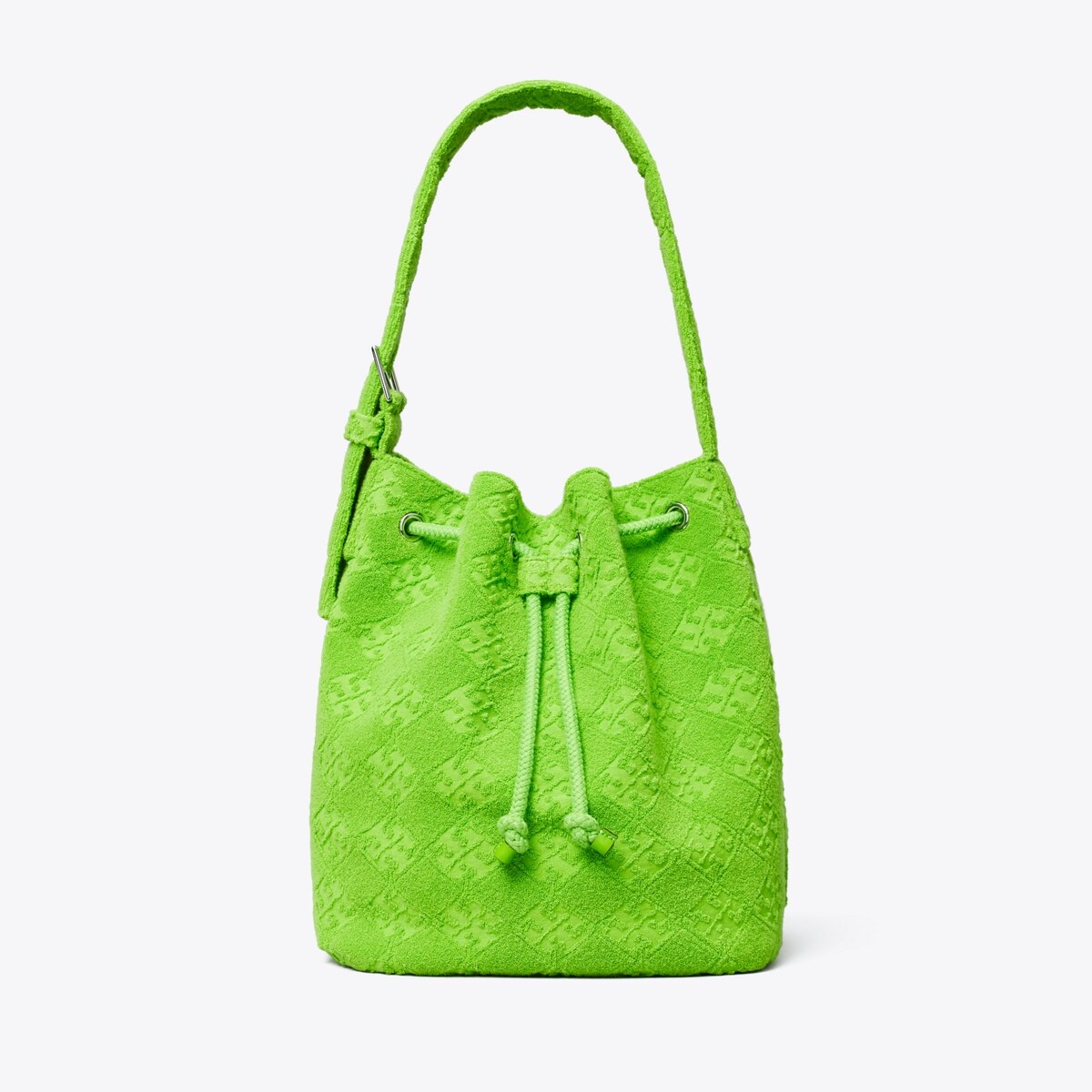 トートバッグ TORY BURCH OVERSIZED T MONOGRAM TERRY BUCKET BAG t-monogram-terry-oversized-