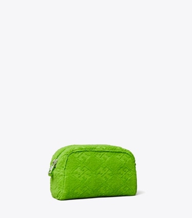 Tory Burch designer coin purses T Monogram Terry Pouch in Bright Fern angle