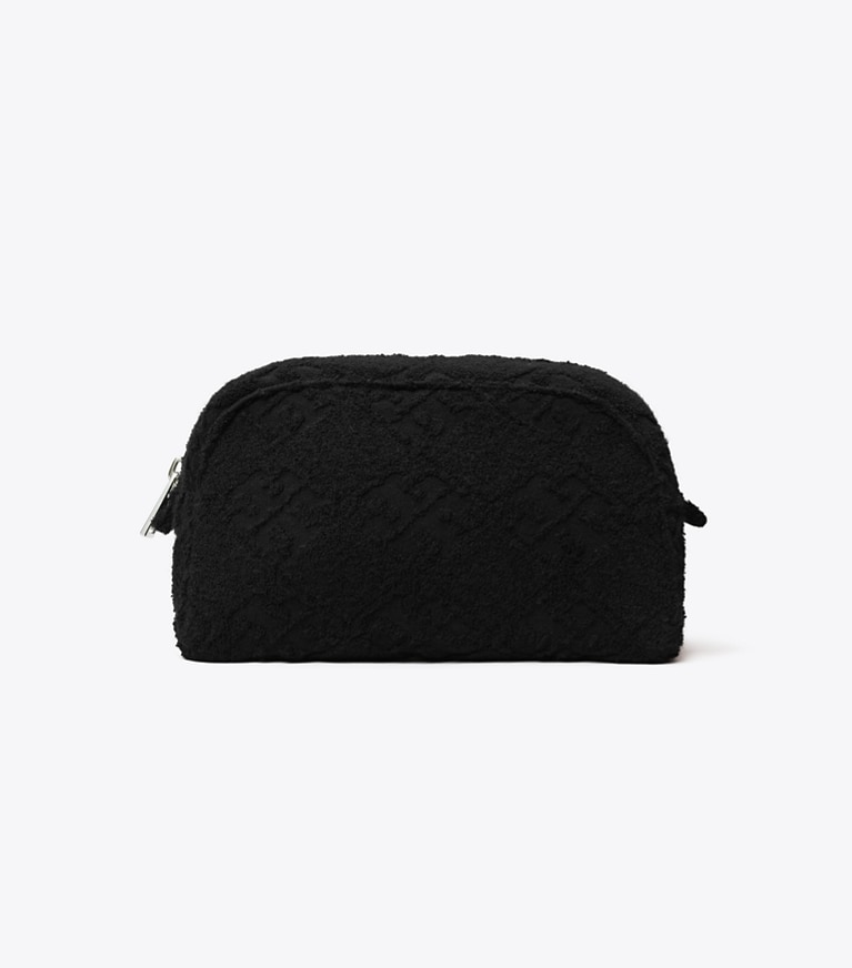 Tory Burch designer coin purses T Monogram Terry Pouch in Black angle