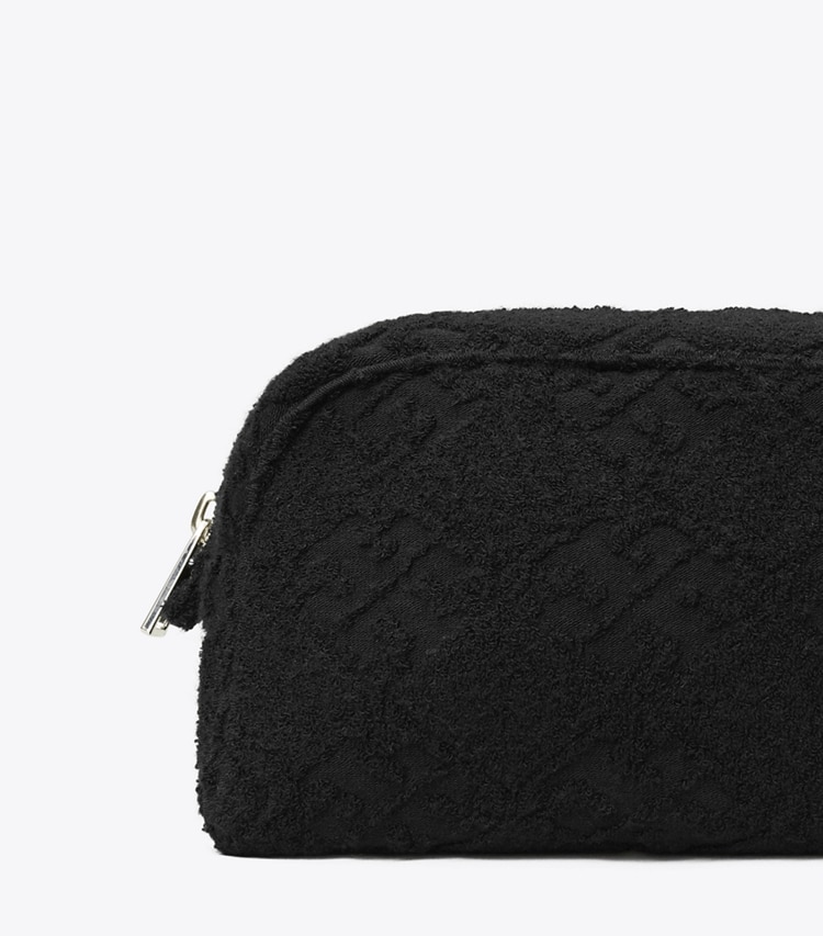 Tory Burch designer coin purses T Monogram Terry Pouch in Black detail
