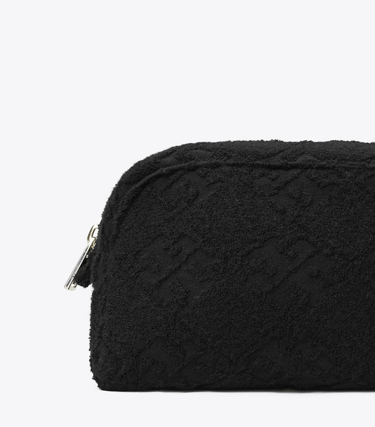 Tory Burch designer coin purses T Monogram Terry Pouch in Black angle