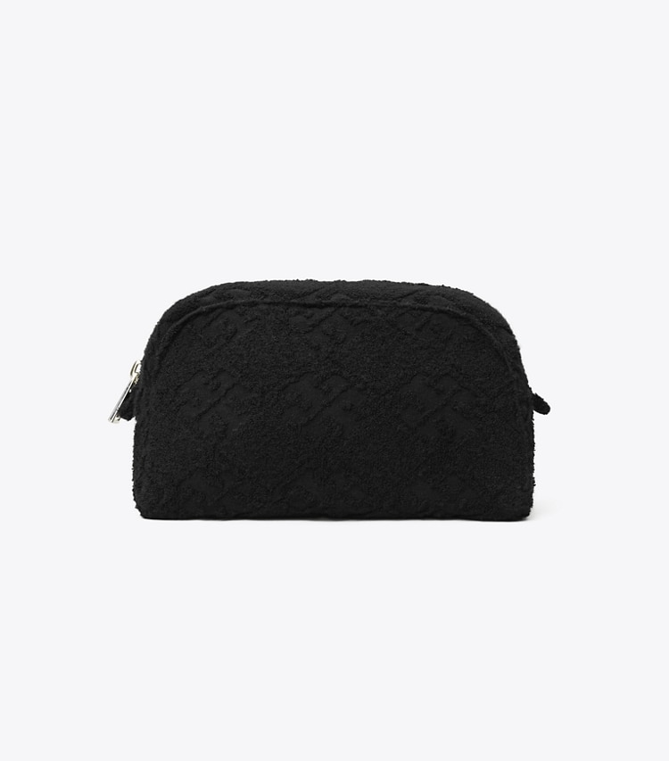 Tory Burch designer coin purses T Monogram Terry Pouch in Black front