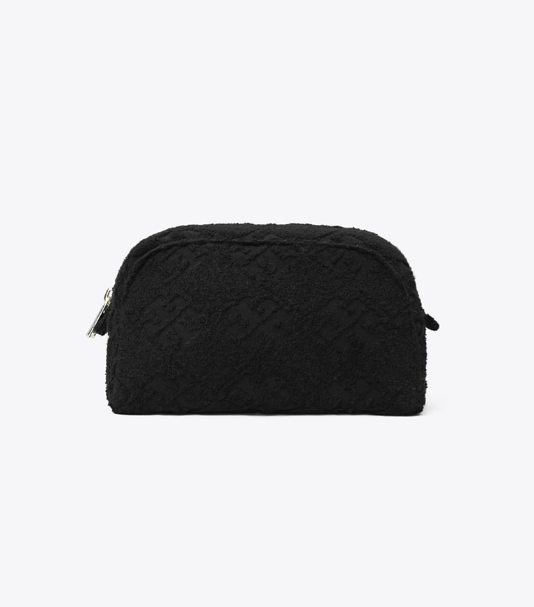 Tory Burch designer coin purses T Monogram Terry Pouch in Black angle