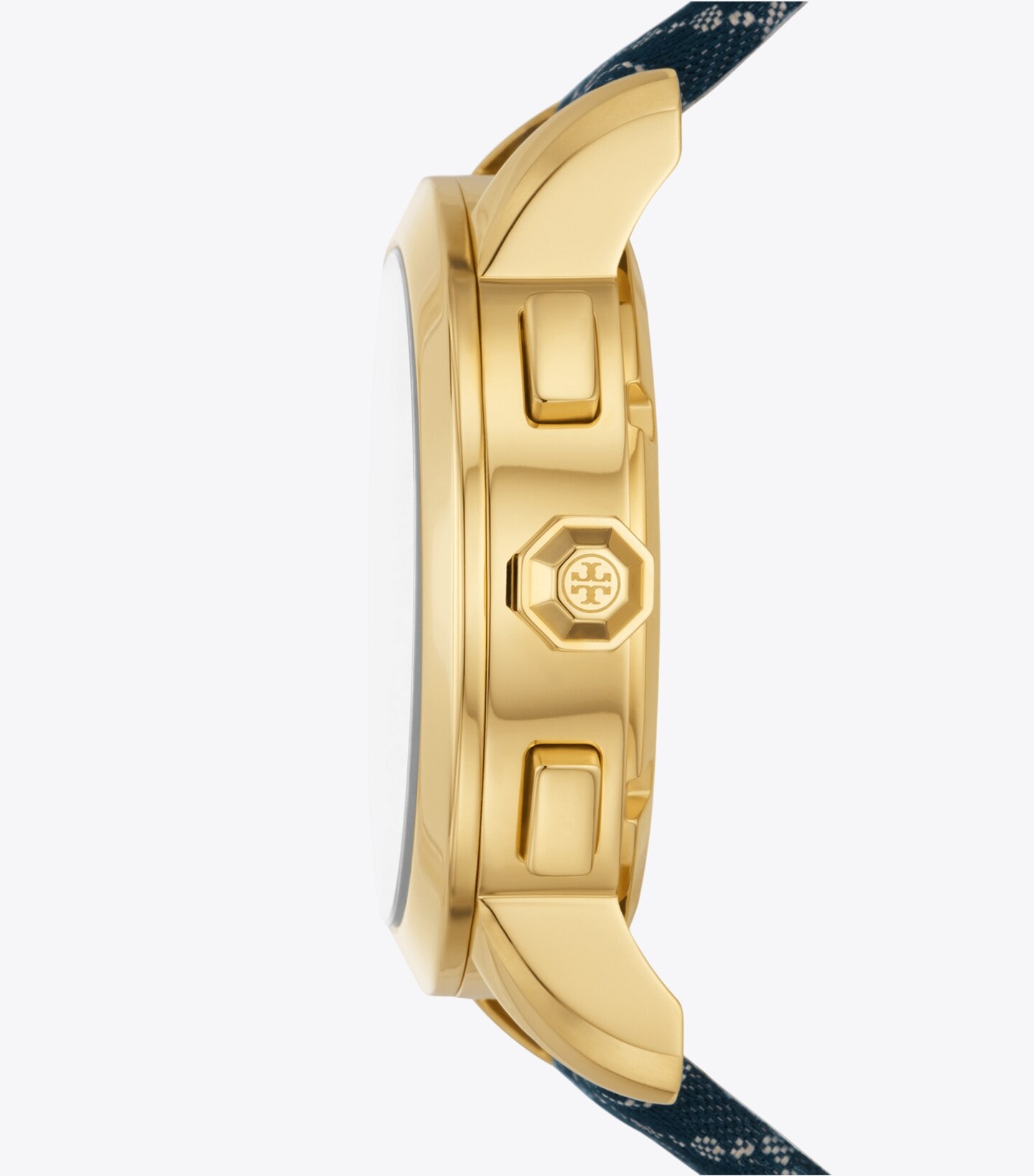 T Monogram Tory Watch, Leather/Gold-Tone Stainless Steel