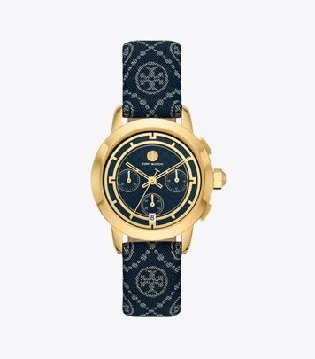 Eleanor Watch, Red Patent Leather/Gold-Tone Stainless Steel, 25 x 36MM:  Women's Designer Strap Watches | Tory Burch