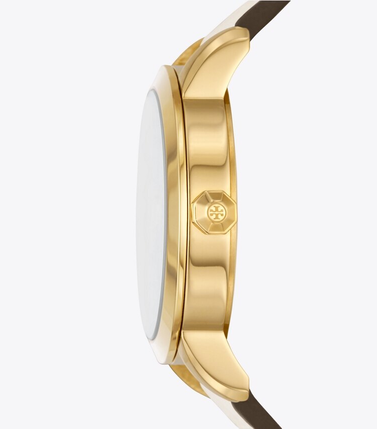 Tory Burch designer strap watches T Monogram Tory Watch in IVORY/GOLD side