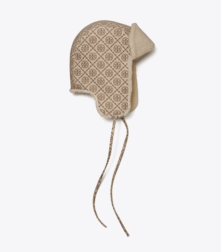 Tory Burch designer hats T Monogram Trapper Hat in Hazel front