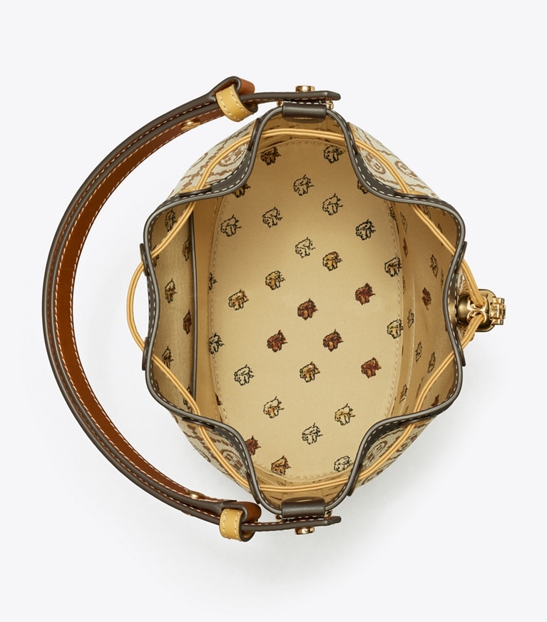 Tory Burch designer クロスボディバッグ Tモノグラム ユーティリティ バケットバッグ in Hazelnut Multi angle