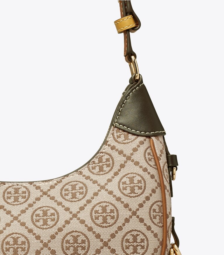 Tory Burch designer ショルダーバッグ Tモノグラム ユーティリティ クレッセントバッグ in Hazelnut Multi angle