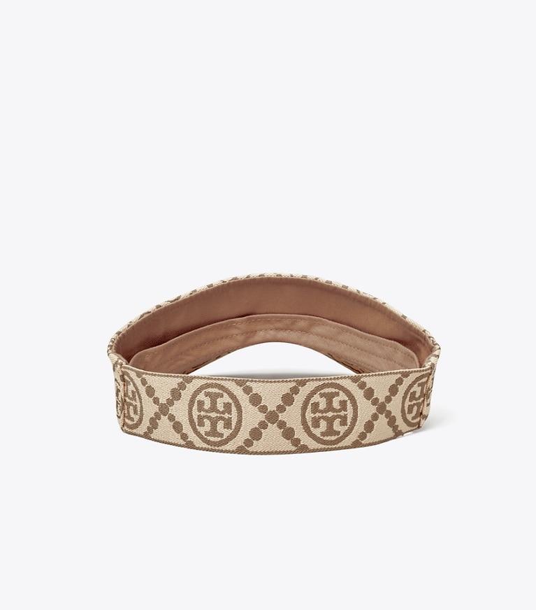 Tory Burch designer hats T Monogram Visor in Hazel front