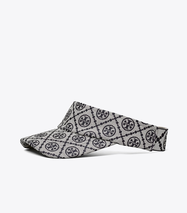 Tory Burch designer hats T Monogram Visor in Tory Navy front