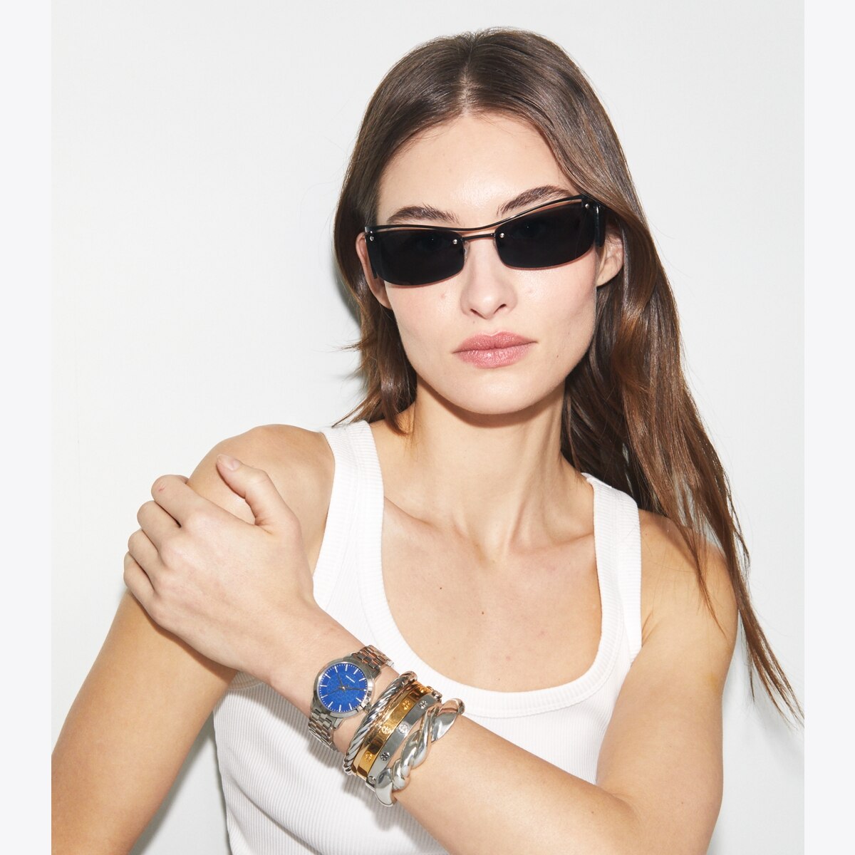 TORY BURCH ブラックウォッチ T Monogram Watch: Women's Designer Strap Watches | Tory Burch