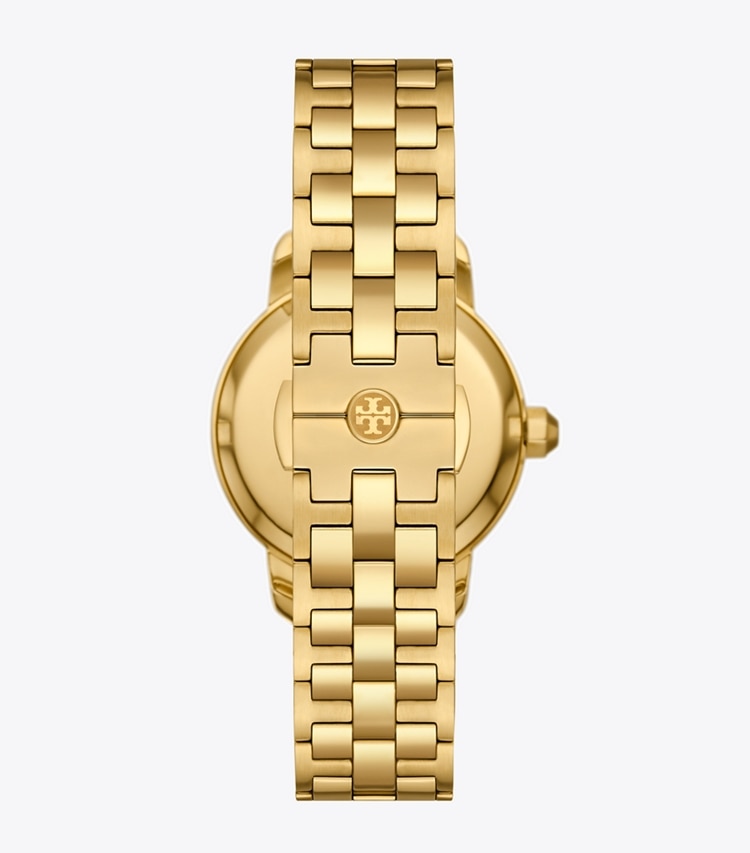 Tory Burch designer strap watches T Monogram Watch in IVORY/GOLD back
