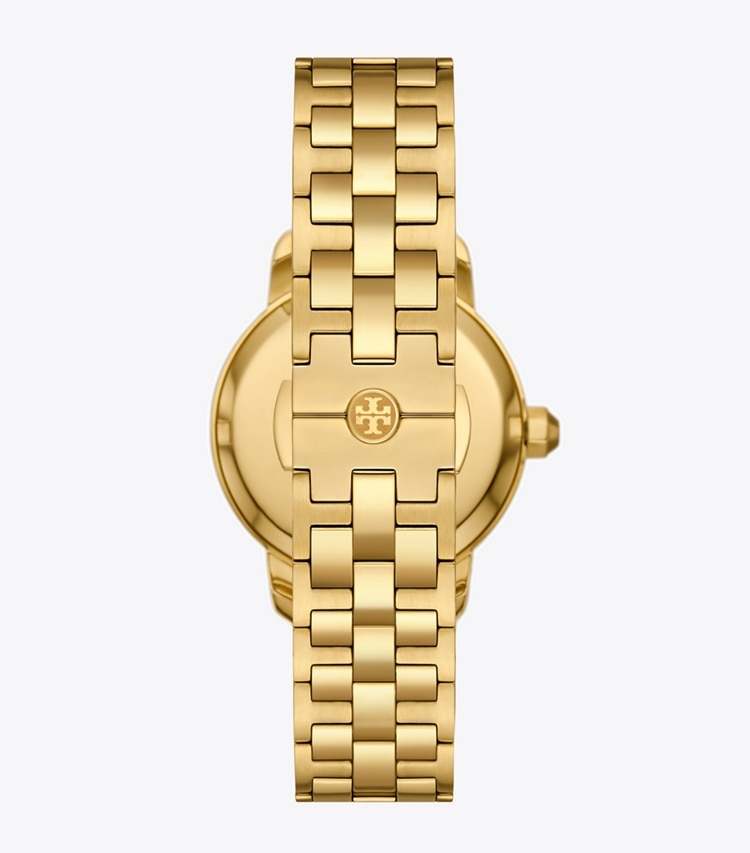 Tory Burch designer strap watches T Monogram Watch in CORAL/GOLD back