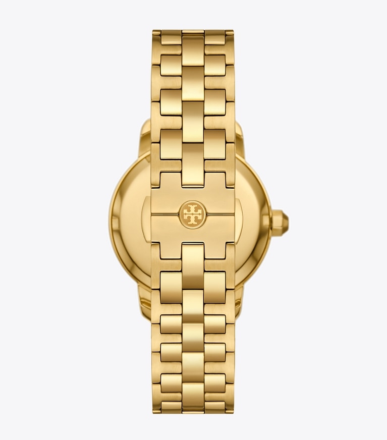 Tory Burch designer strap watches T Monogram Watch in CORAL/GOLD front