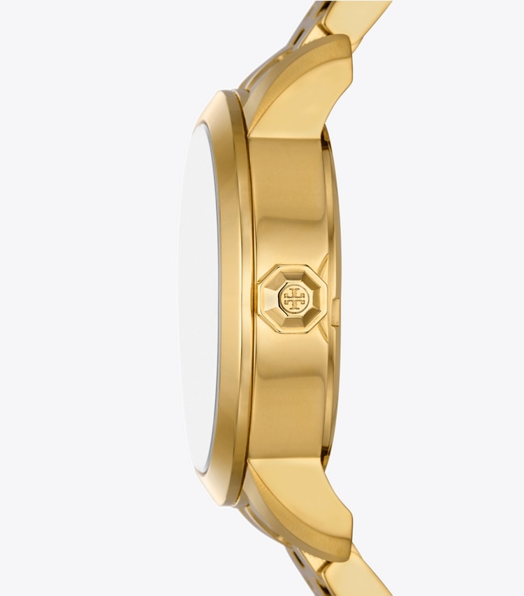 Tory Burch designer strap watches T Monogram Watch in IVORY/GOLD side