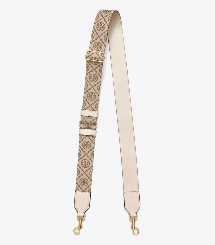 Tory Burch designer Tモノグラム ウェビングストラップ in Hazelnut front