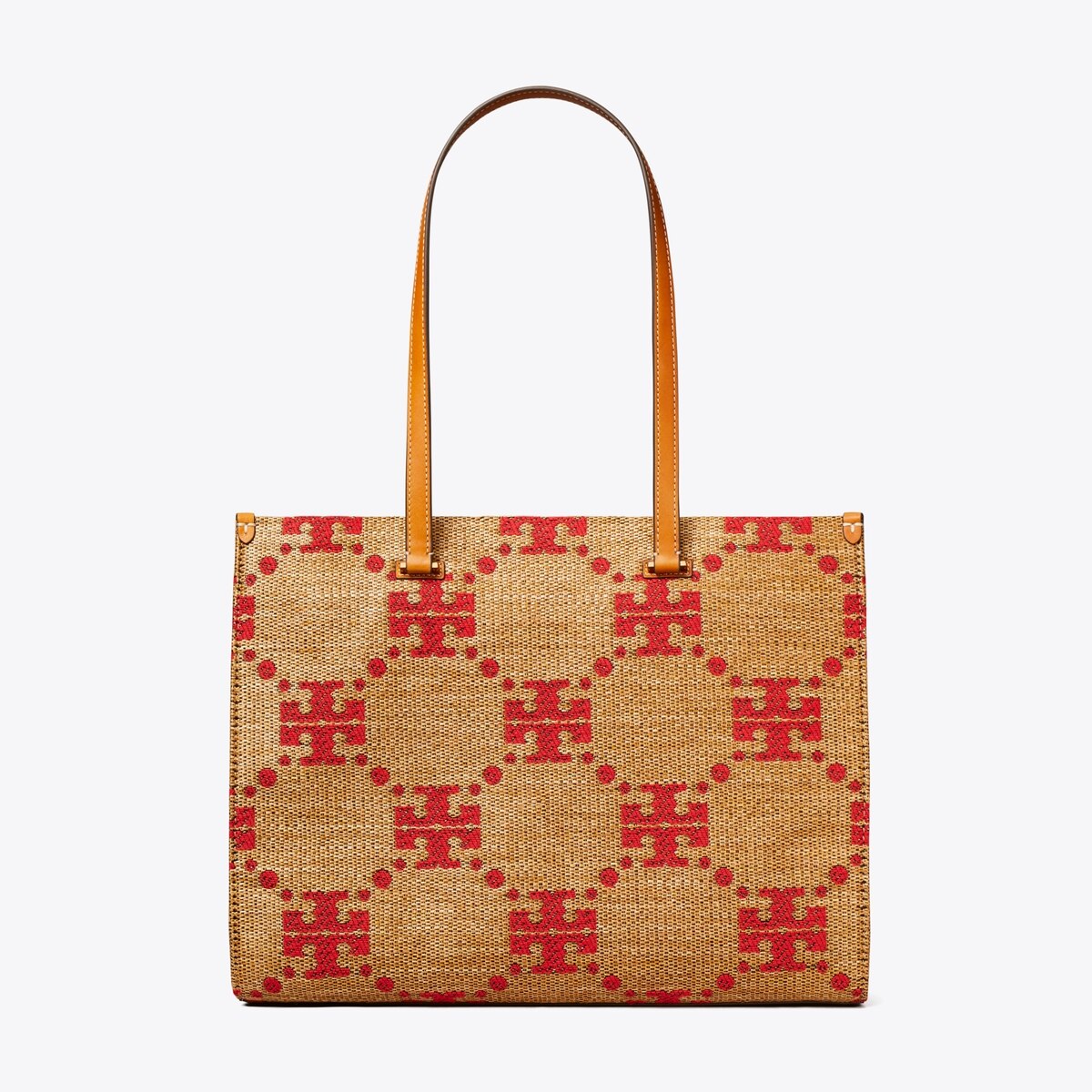 T Monogram Woven Tote: Women's Designer Tote Bags | Tory Burch