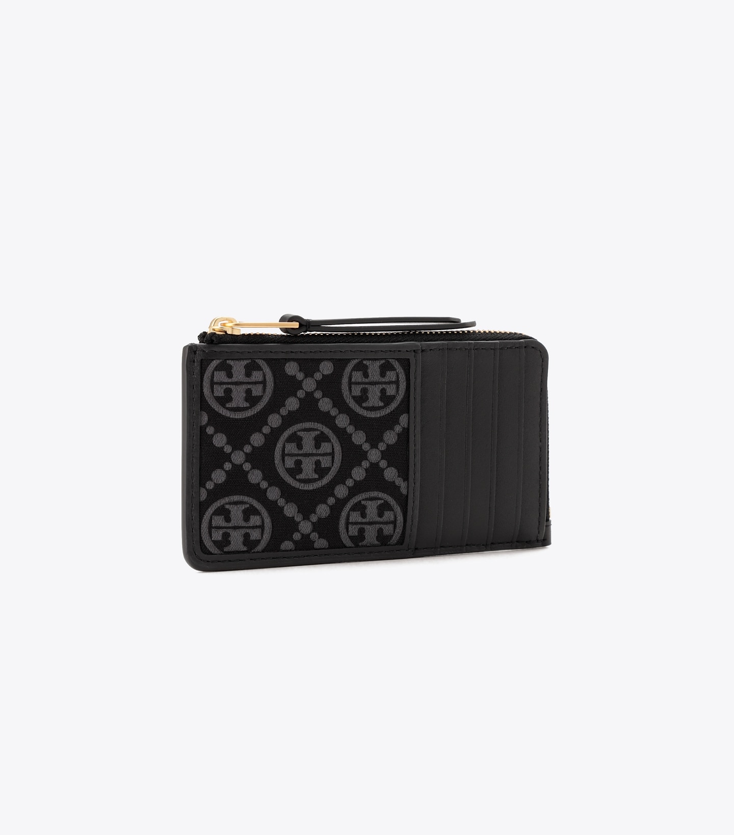 T Monogram Zip Card Case