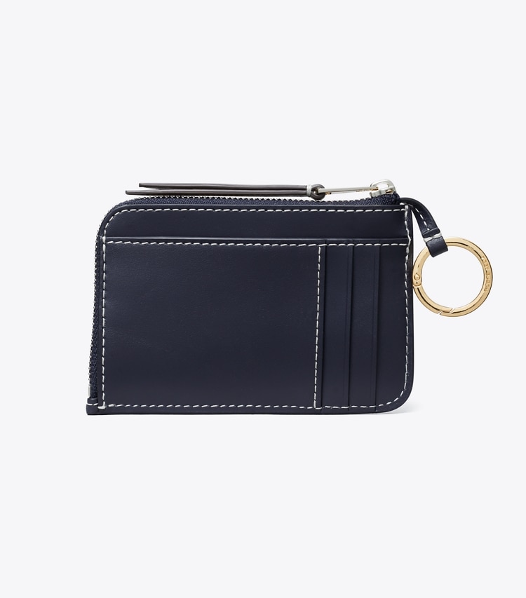 Tory Burch designer card cases T Monogram Zip Card Case in Tory Navy back
