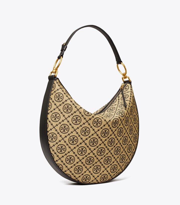 T Monogram Zip Shoulder Bag: Women's Handbags, Hobo Bags