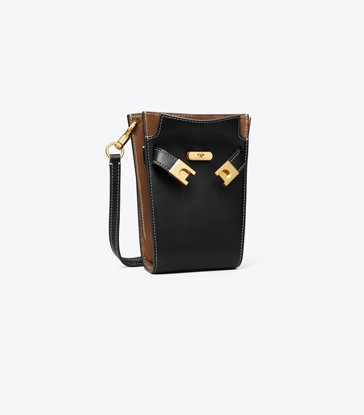 Tory Burch designer mini bags T Phone Crossbody in Black angle