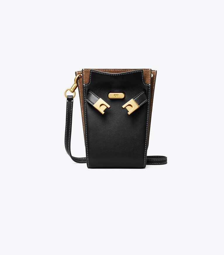 Tory Burch designer mini bags T Phone Crossbody in Black angle