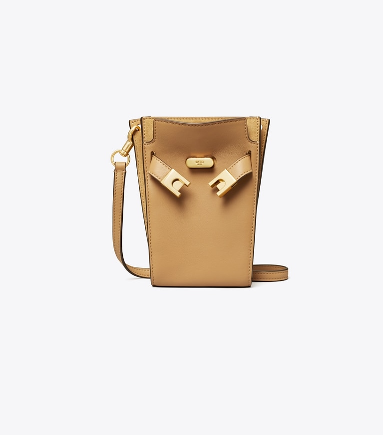 Tory Burch designer mini bags T Phone Crossbody in Macadamia angle