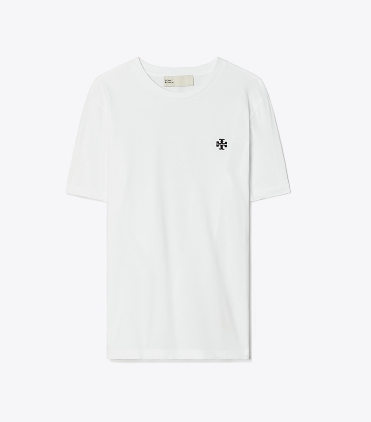 Tory Burch designer hauts T-shirt à logo brodé in White/Black front