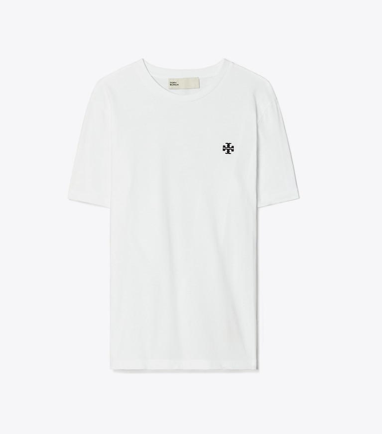 Tory Burch designer hauts T-shirt à logo brodé in White/Black front