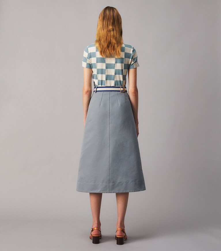 Tory Burch designer hauts T-shirt à motif damier in Checkerboard on model back